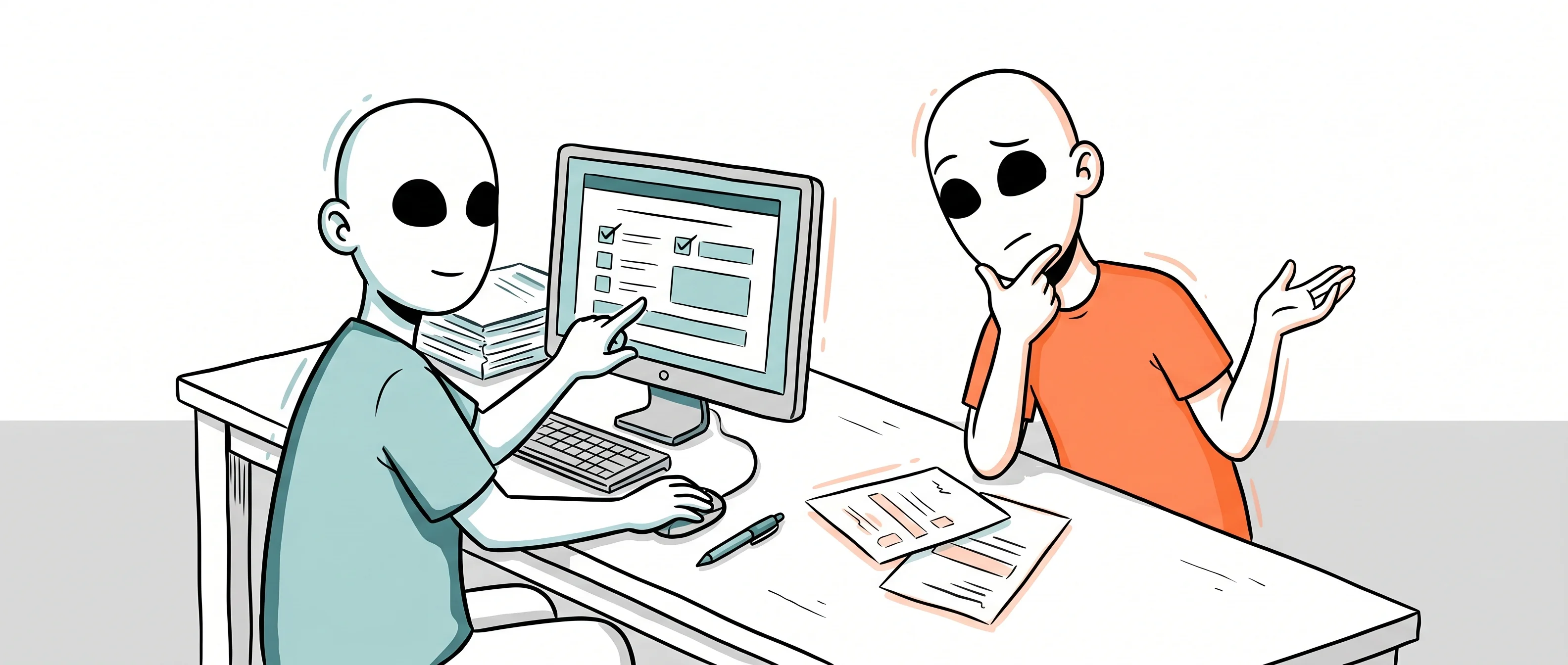 Person fills out VAT registration on computer