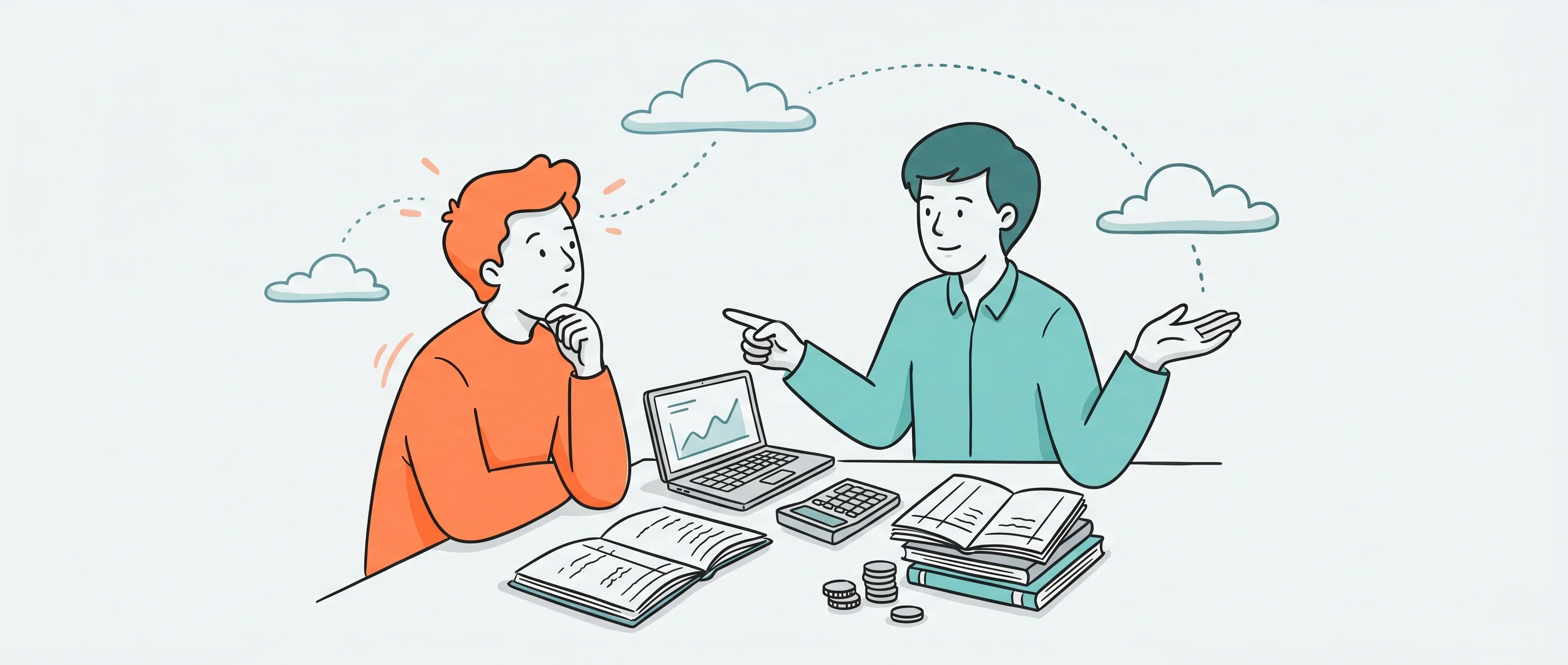 Person doing accounting at desk